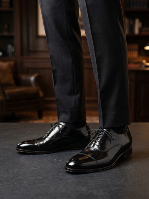 Classic Black Oxford Dress Shoes