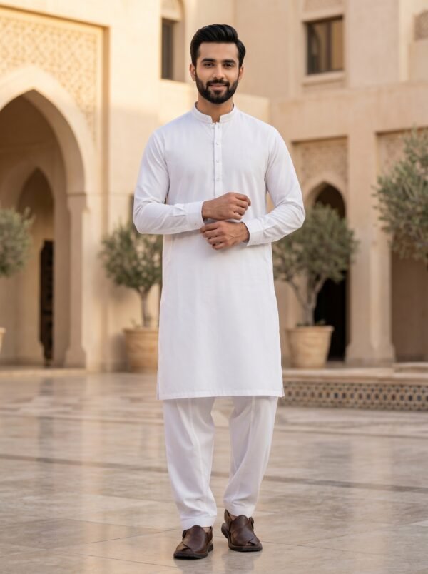Classic White Shalwar Kameez