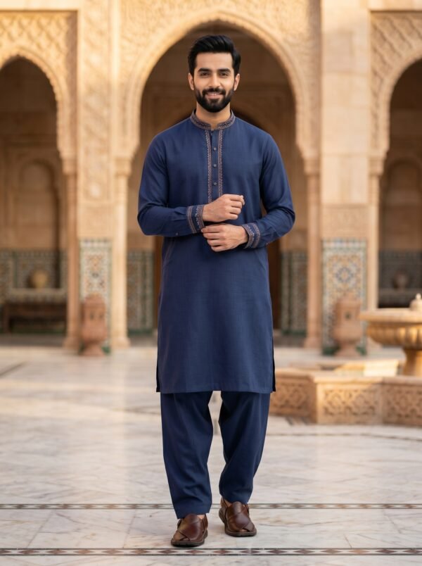 Navy Blue Shalwar Kameez